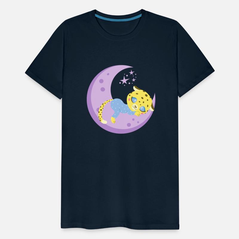 cute leopard sleeping on the moon