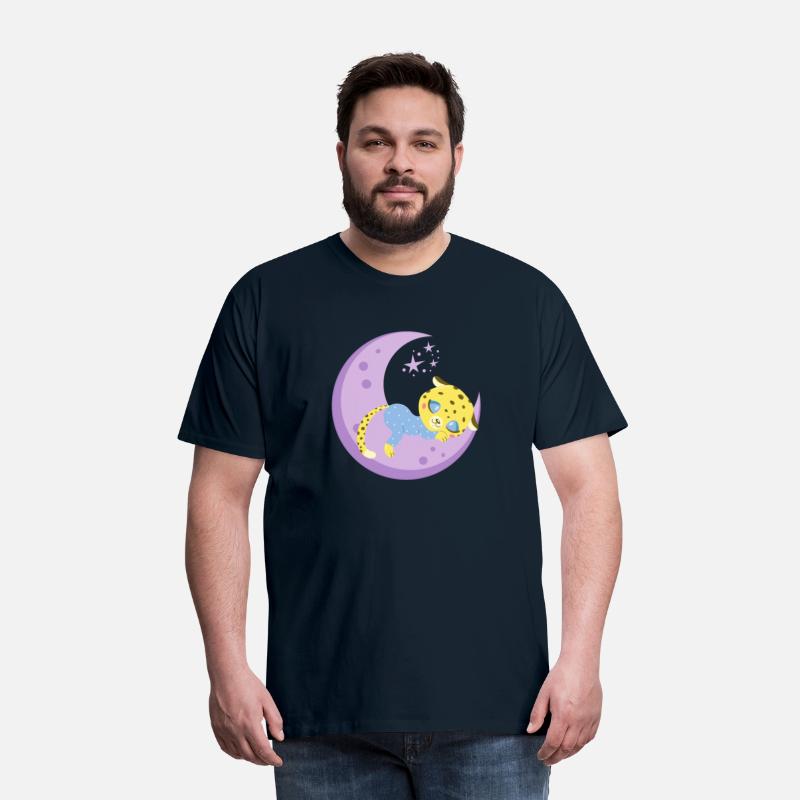 cute leopard sleeping on the moon