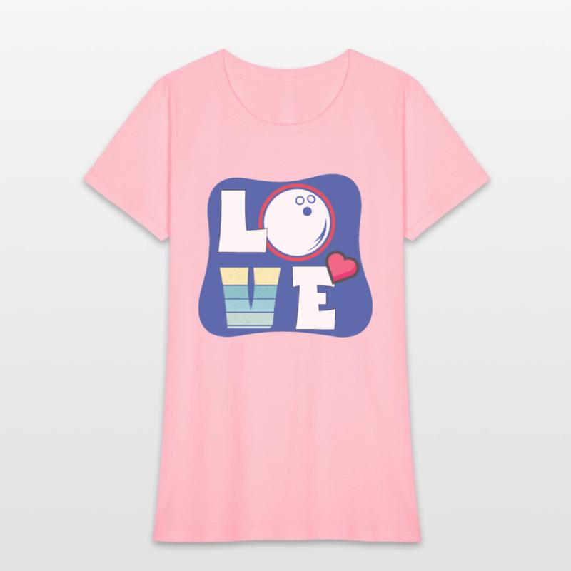 Cute Love Bowling Bowler Women Girls Bowling