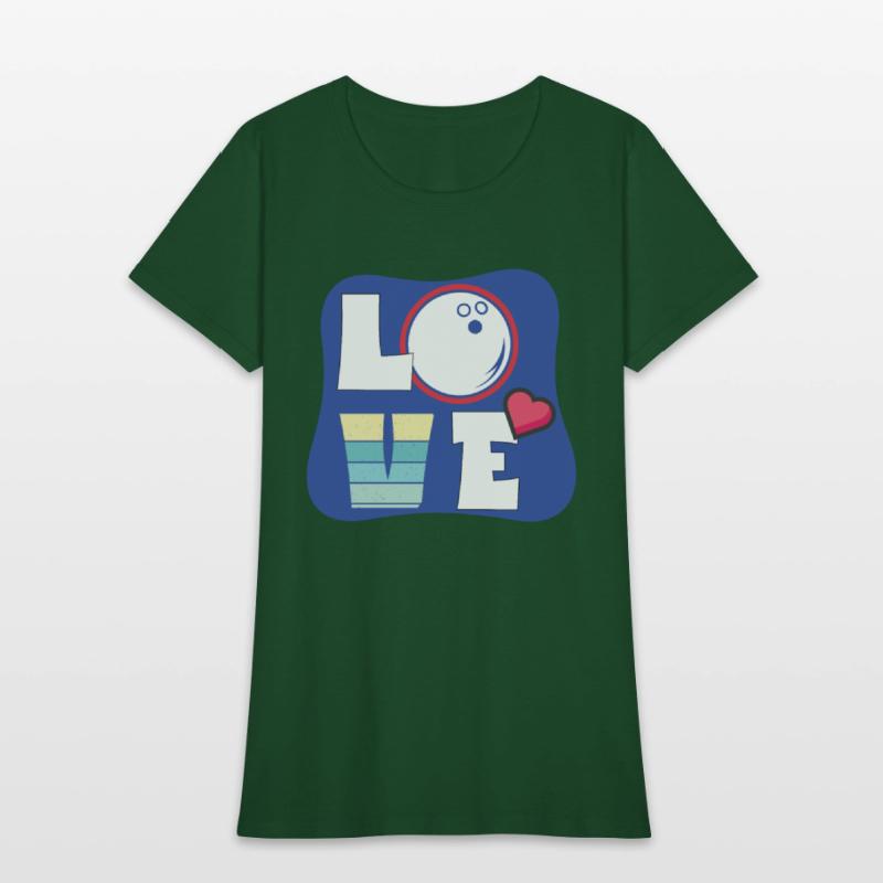 Cute Love Bowling Bowler Women Girls Bowling