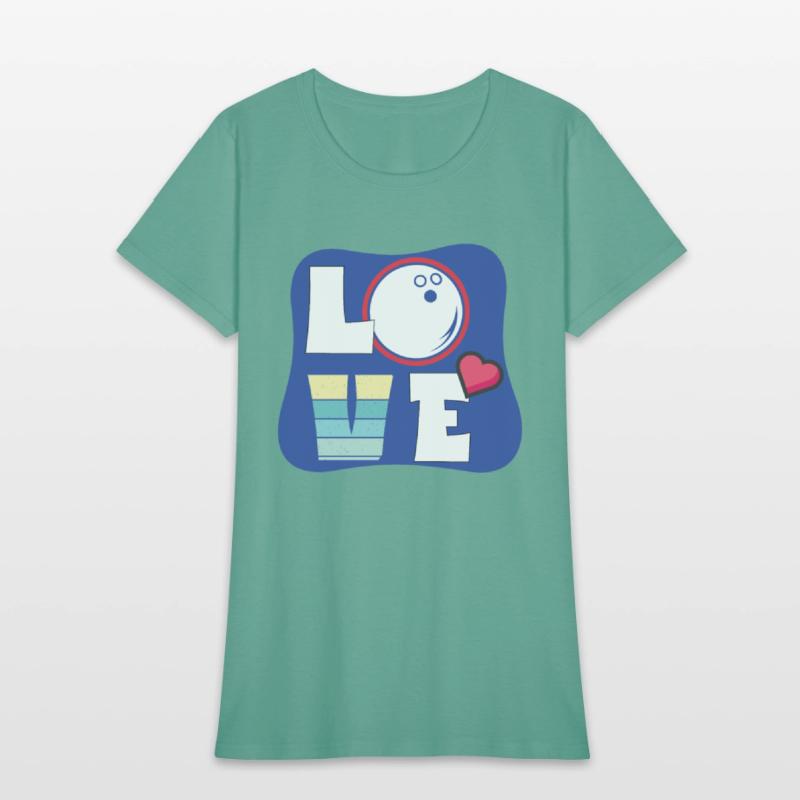 Cute Love Bowling Bowler Women Girls Bowling