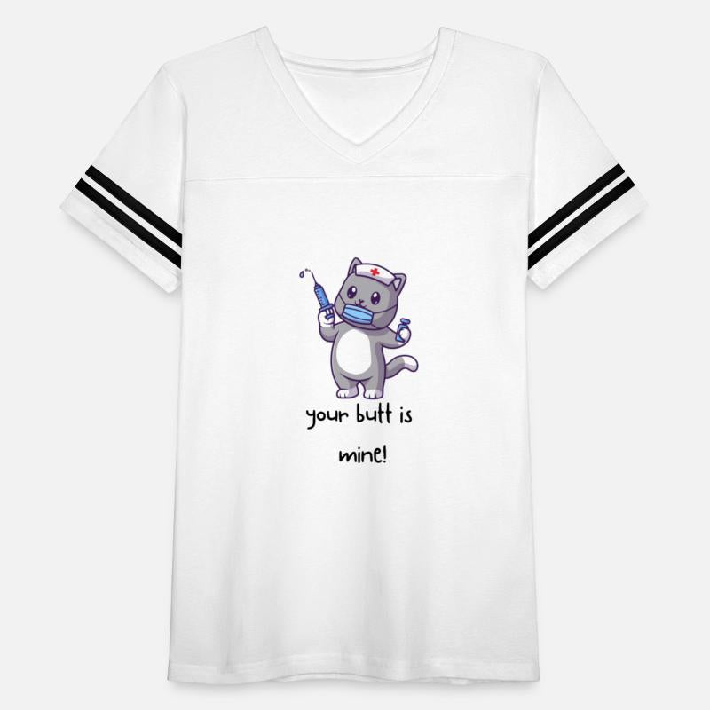 Cute nurse cat wearing medical mask with syringe,