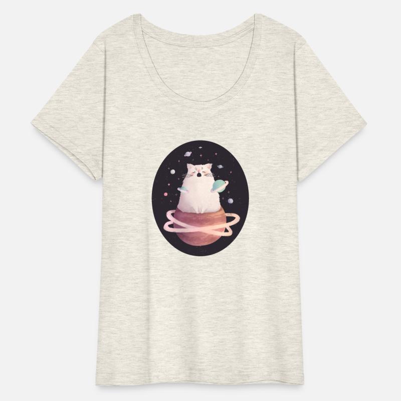 Cute Yawning Space Cat Illustration