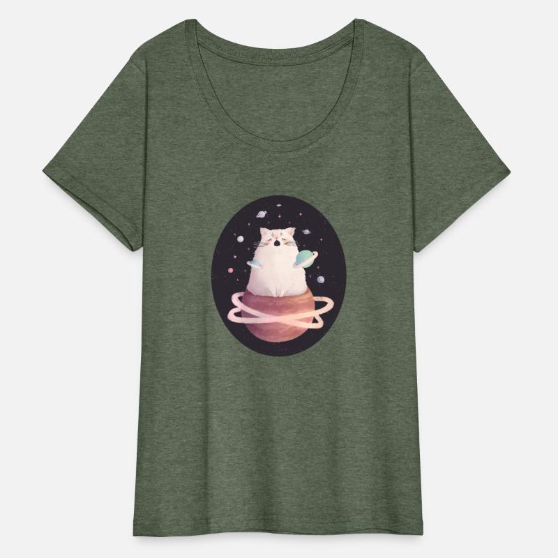 Cute Yawning Space Cat Illustration