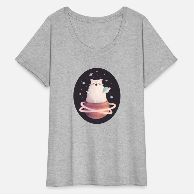 Cute Yawning Space Cat Illustration