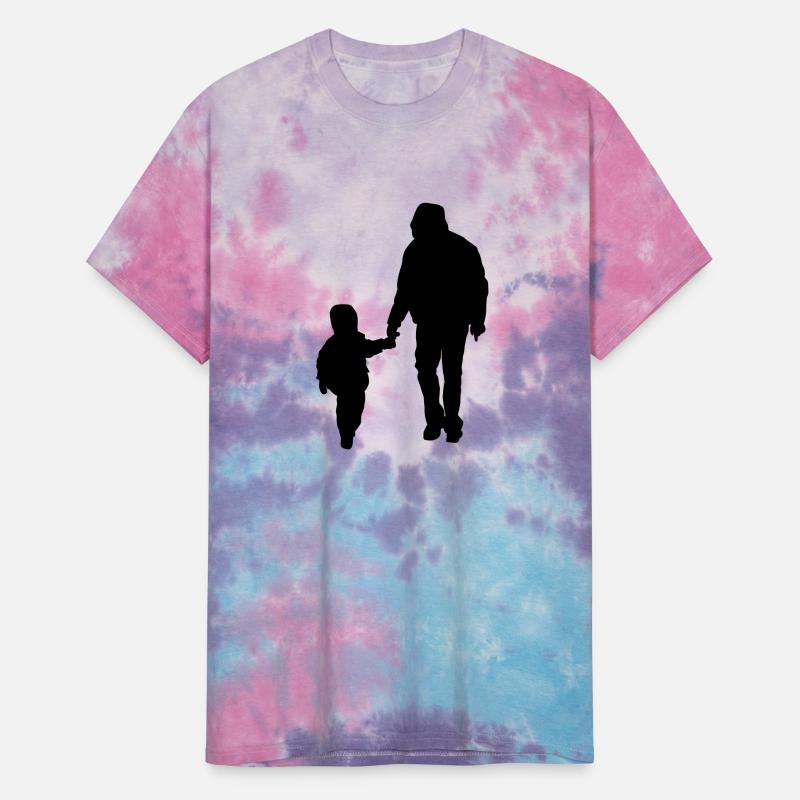 dad and son from back