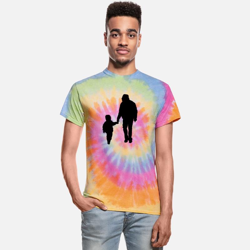 dad and son from back