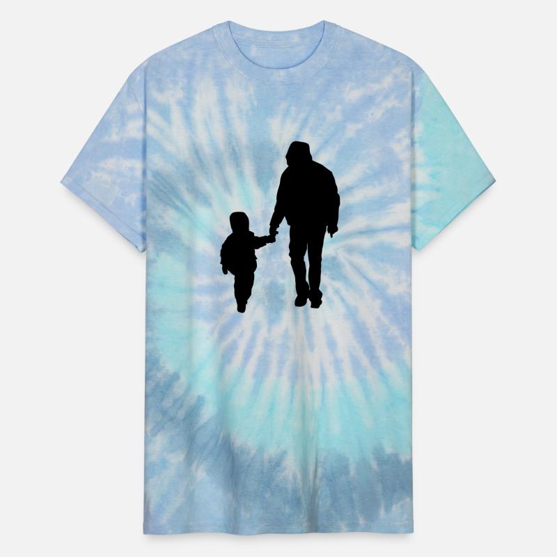 dad and son from back