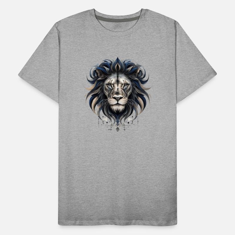 Detailed Illustration Of An Ashen Lion Face