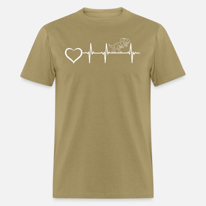 Dinosaur Hearts Heartbeat - Line Art Dino Heart