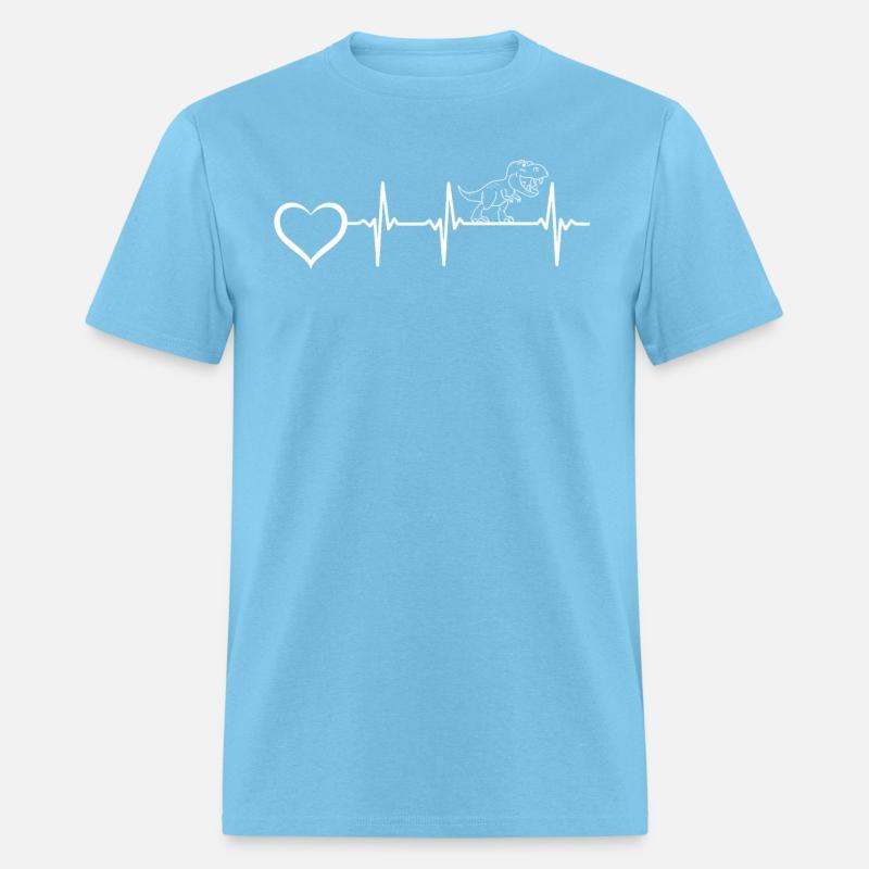 Dinosaur Hearts Heartbeat - Line Art Dino Heart