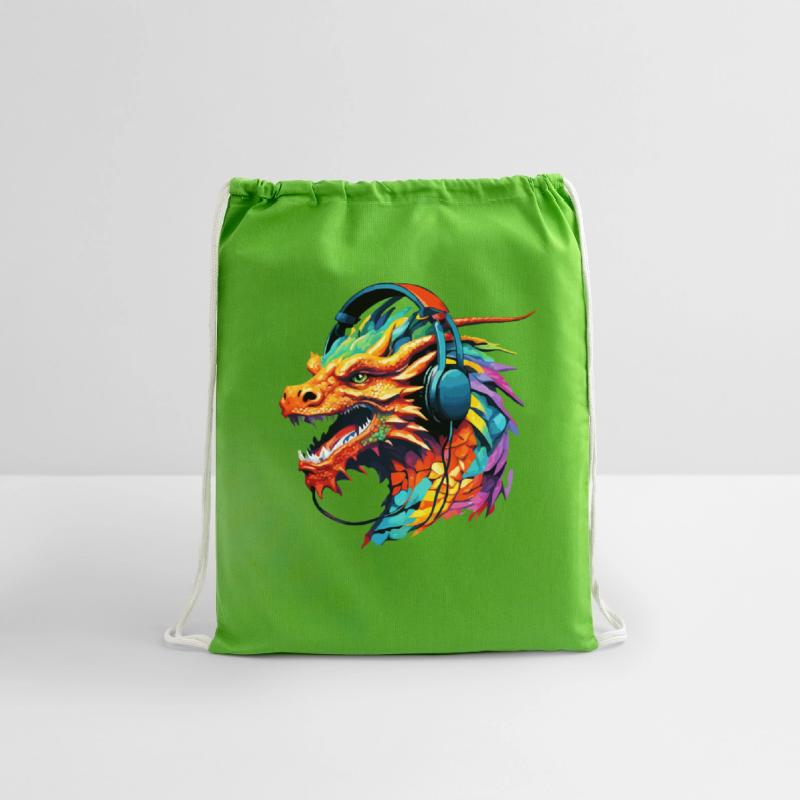 Dragon in headphones