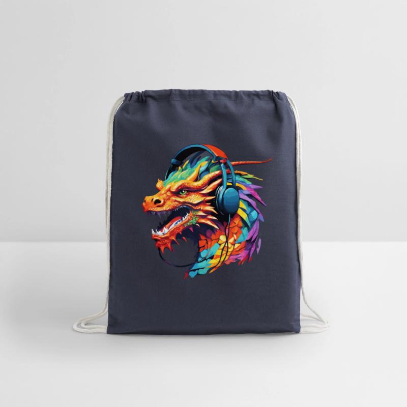 Dragon in headphones