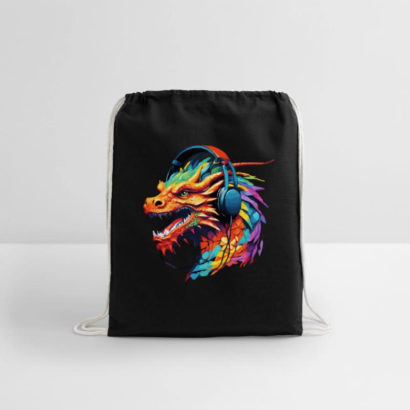 Dragon in headphones