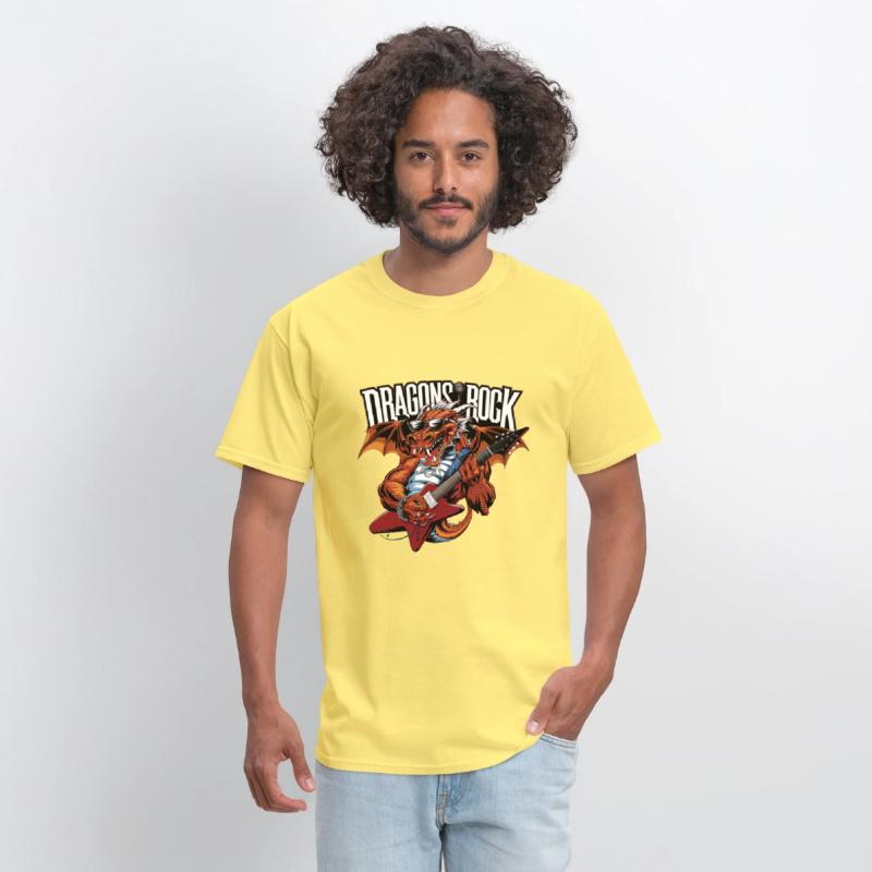 Dragon with sunglasses playing guitar