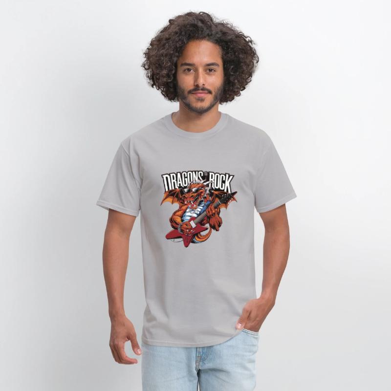 Dragon with sunglasses playing guitar