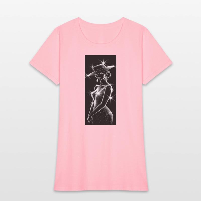 Elegant Night Diva in Sparkling Hat and Dress