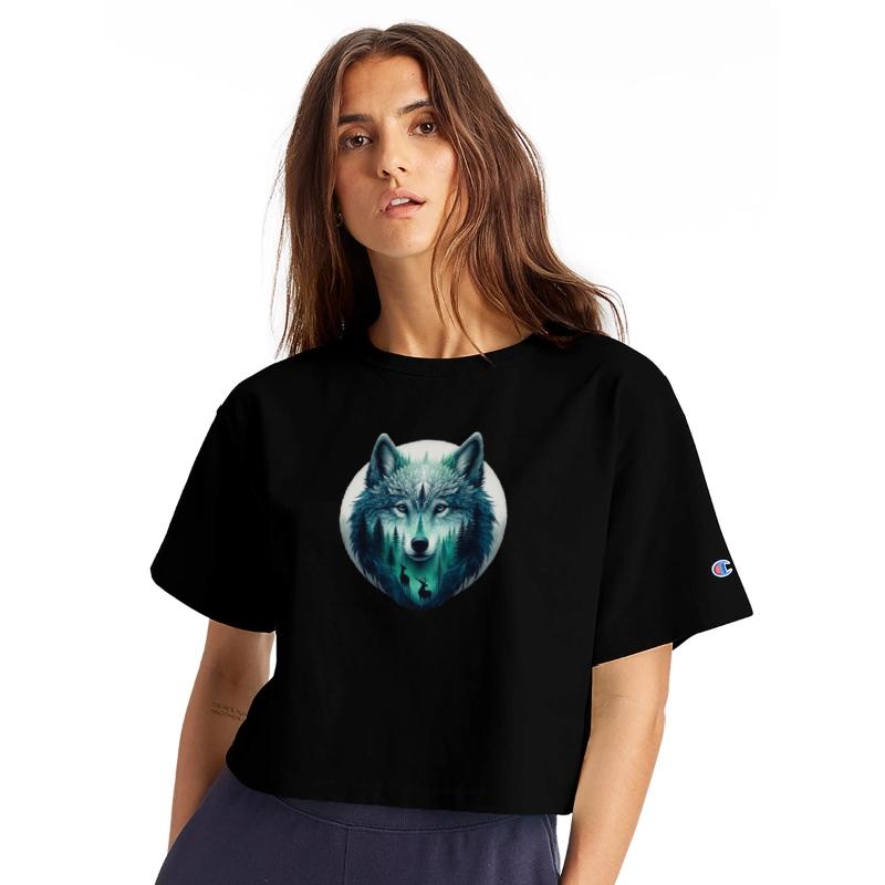Enchanted Wolf Forest Art Tee