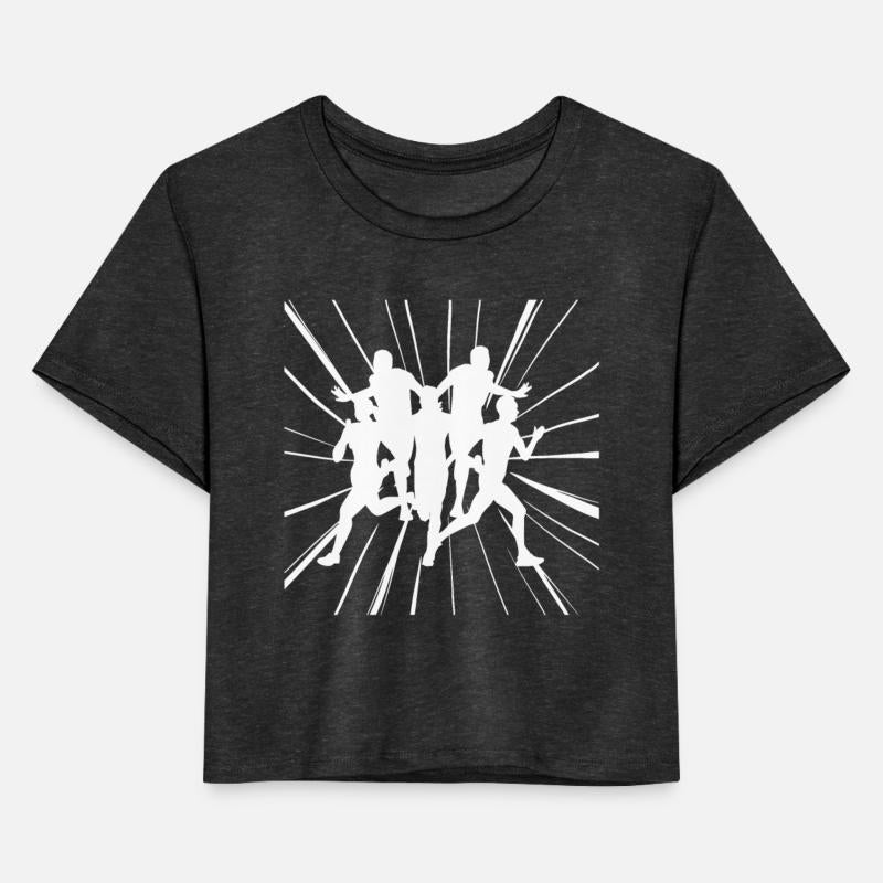 Fast runners at the finish line in competition