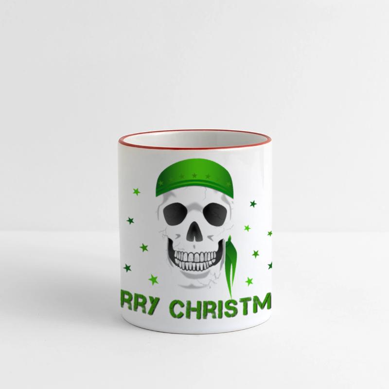 Festive Skull with Green Bandana Christmas