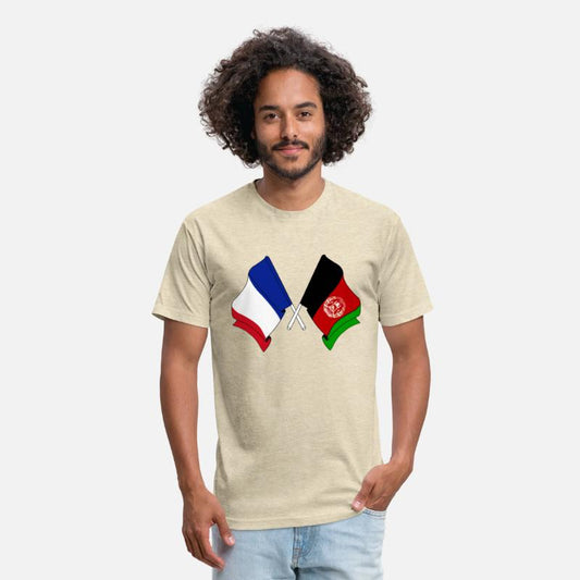 Flag of France and flag of Afghanistan