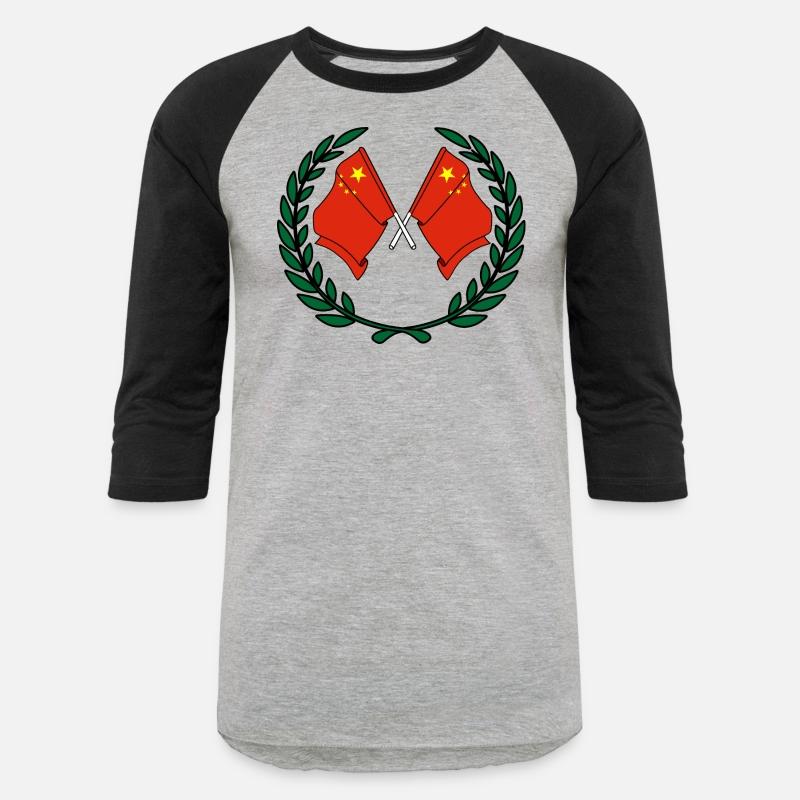 Flags China in laurel wreath