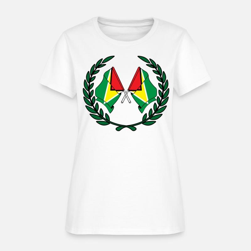 Flags Guyana in laurel wreath