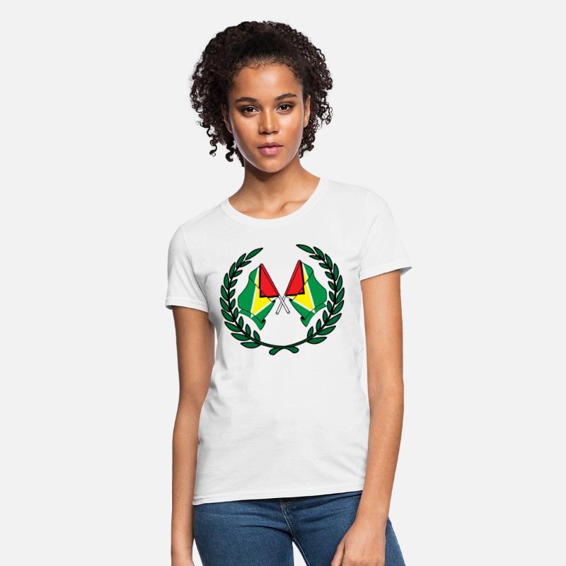Flags Guyana in laurel wreath