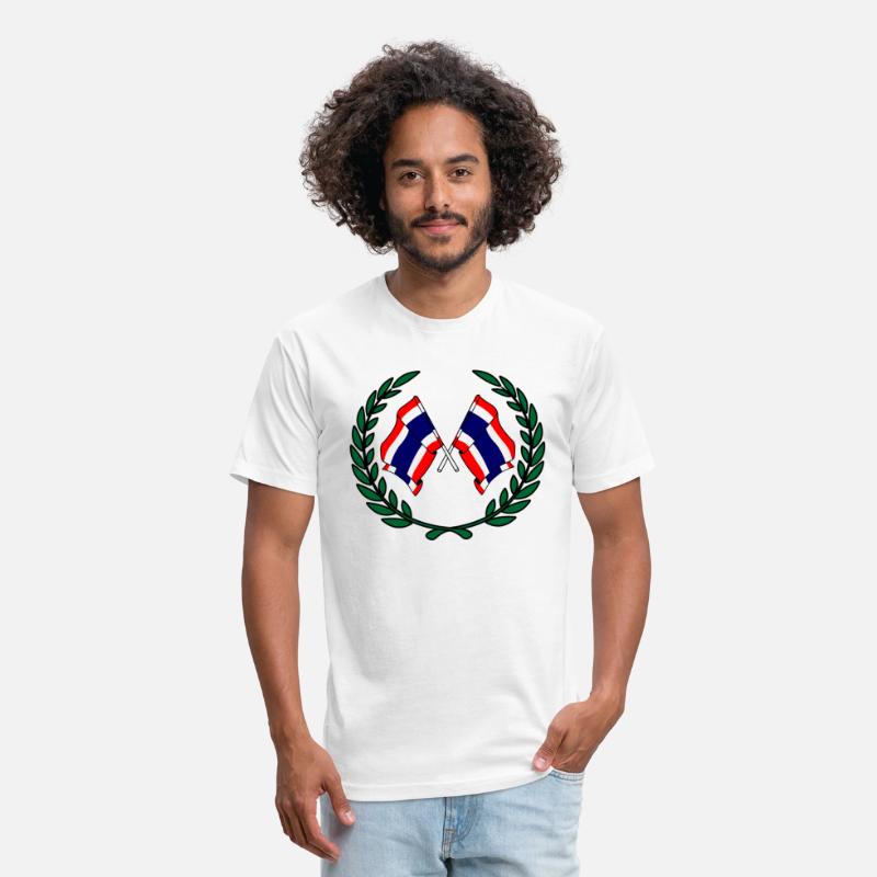 Flags Thailand in laurel wreath