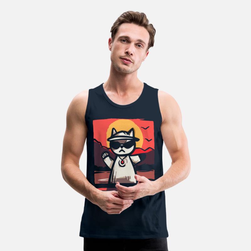 Funky Rap Cat with Japan Red Sun