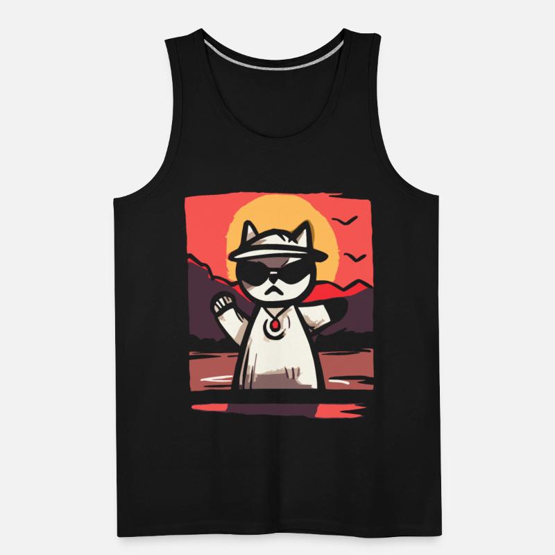 Funky Rap Cat with Japan Red Sun