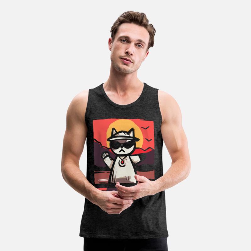 Funky Rap Cat with Japan Red Sun