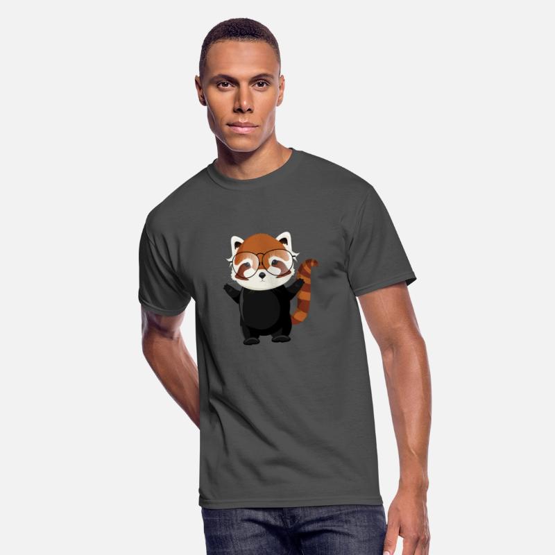funny red panda bear with nerd glasses