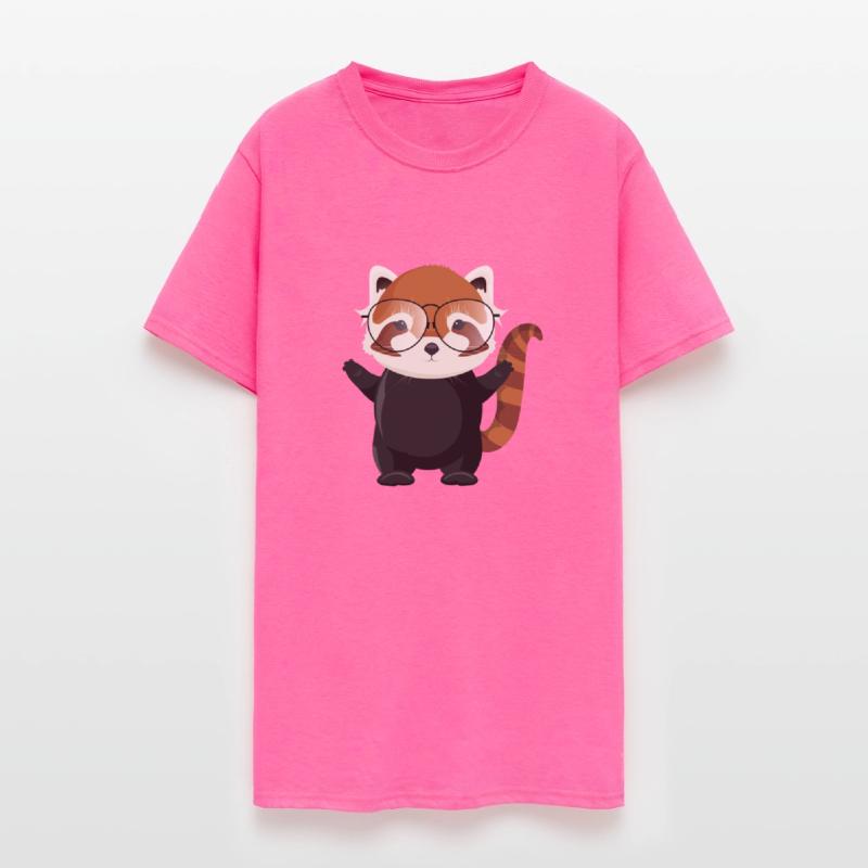 funny red panda bear with nerd glasses