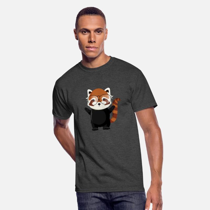 funny red panda bear with nerd glasses