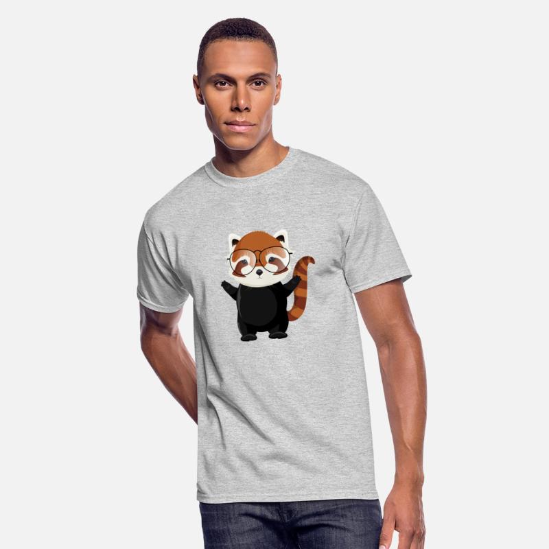 funny red panda bear with nerd glasses