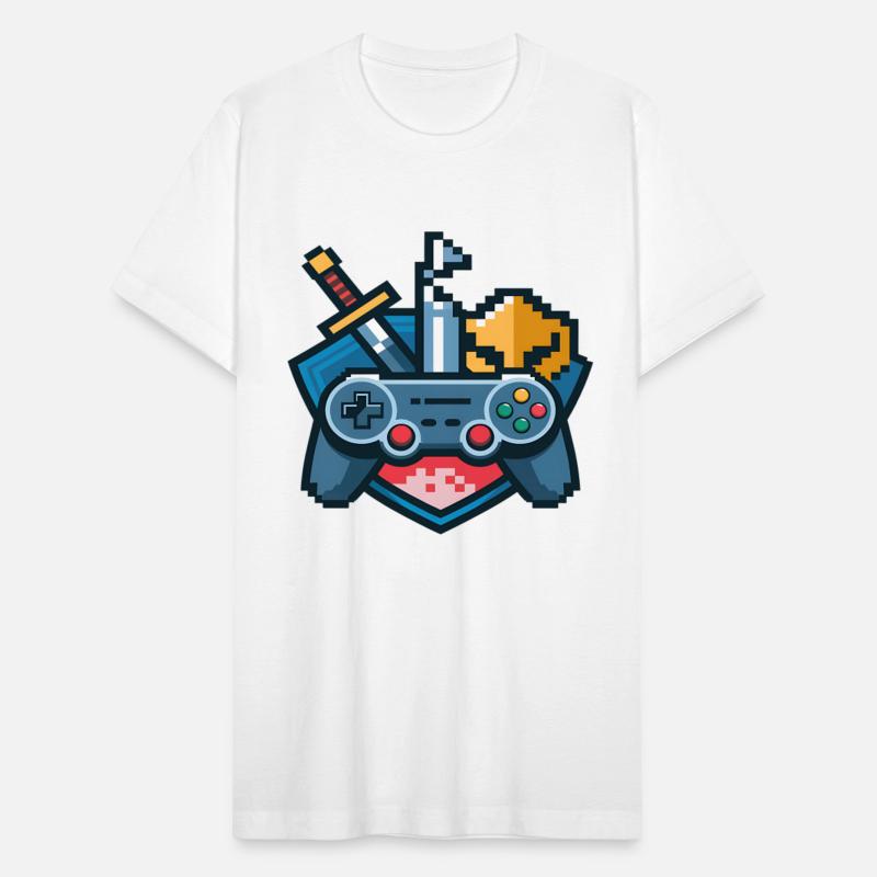 Gaming Logo – Pixel Art Controller and Sword