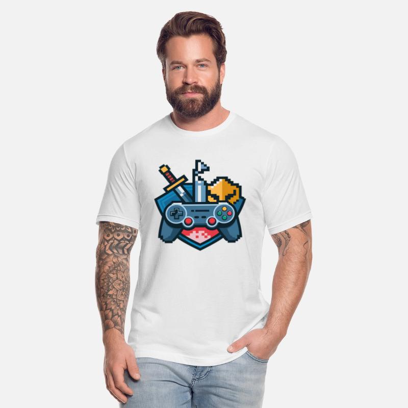 Gaming Logo – Pixel Art Controller and Sword