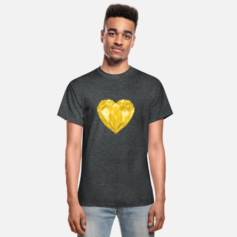 Glossy yellow diamond heart