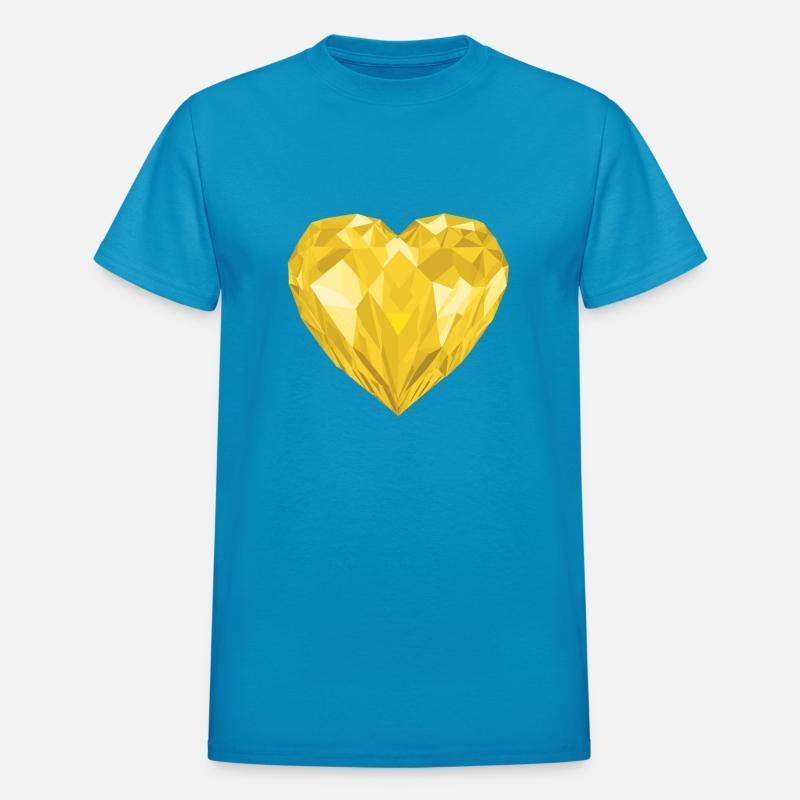 Glossy yellow diamond heart