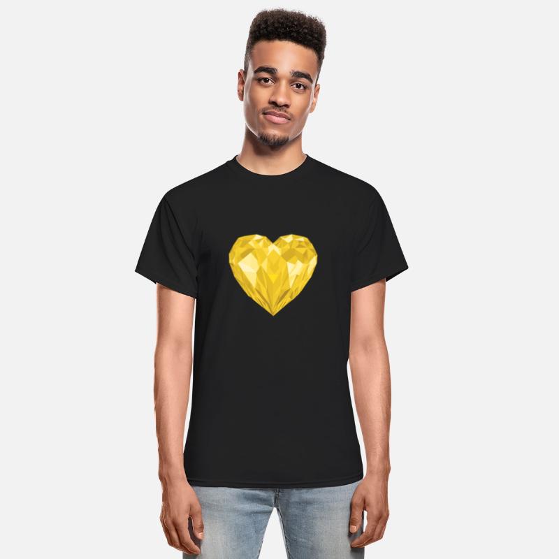 Glossy yellow diamond heart