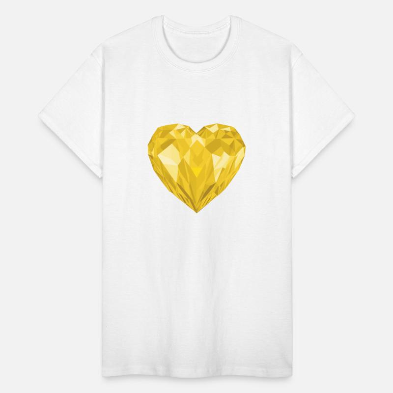 Glossy yellow diamond heart