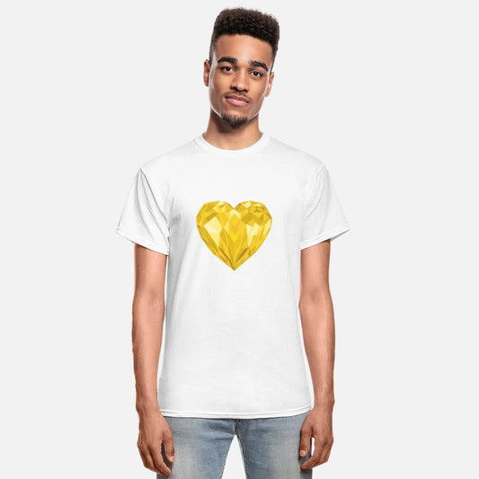 Glossy yellow diamond heart