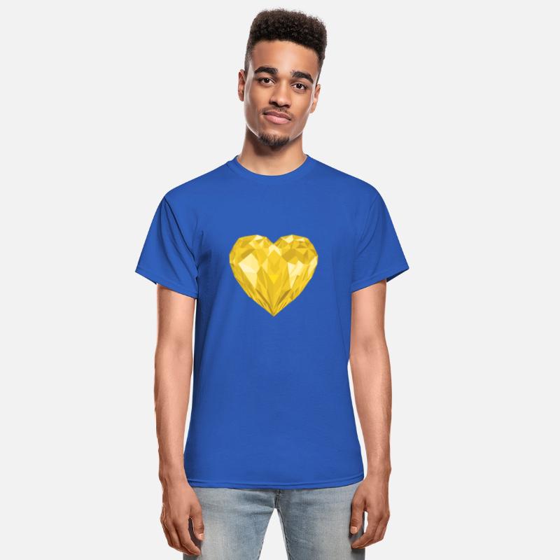 Glossy yellow diamond heart