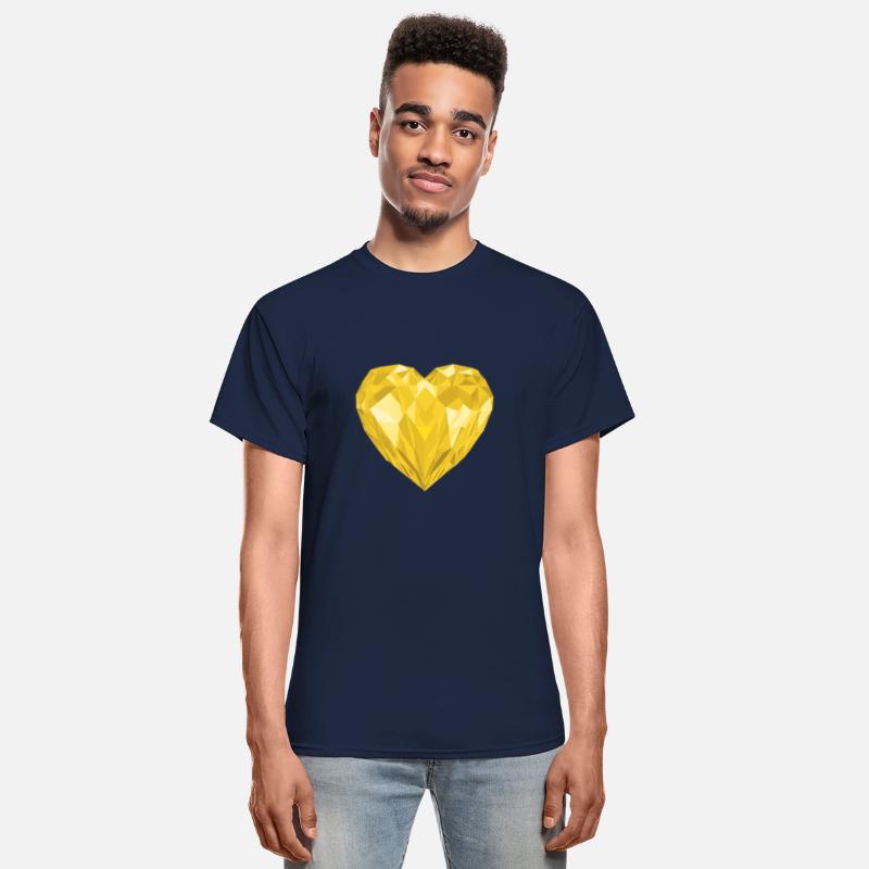 Glossy yellow diamond heart