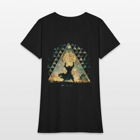 Golden Rune Magic With A Summoner Silhouette