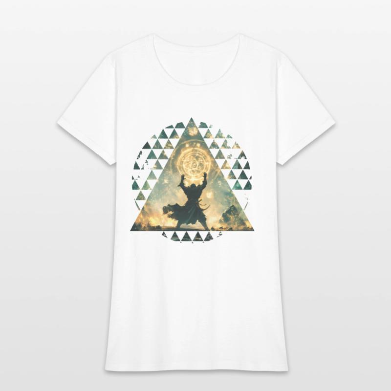 Golden Rune Magic With A Summoner Silhouette