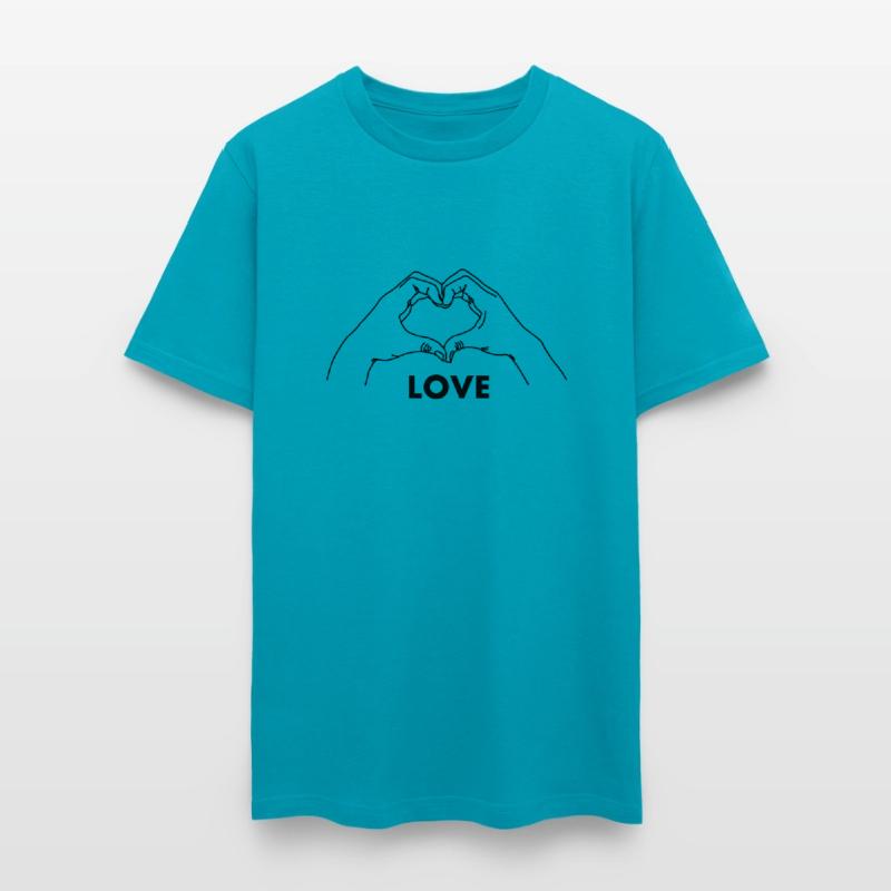 Hand gesture loving, love for with text 'LOVE'