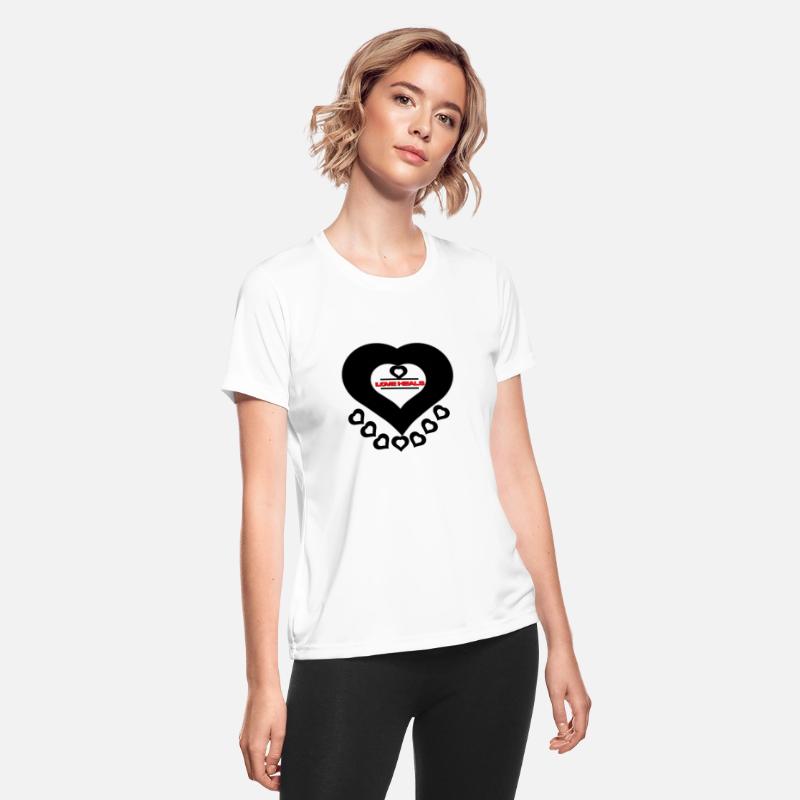 LOVE HEALS : heartbeat line and a heart symbol
