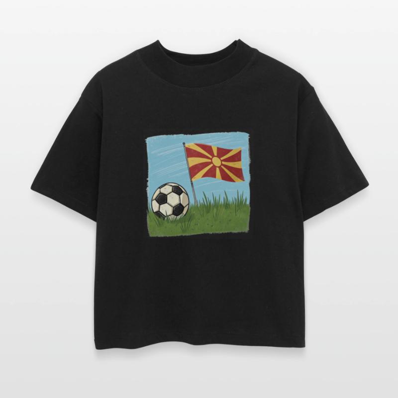 Macedonia flag and soccer ball